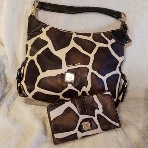 Dooney & Bourke giraffe hobo w matching wallet
